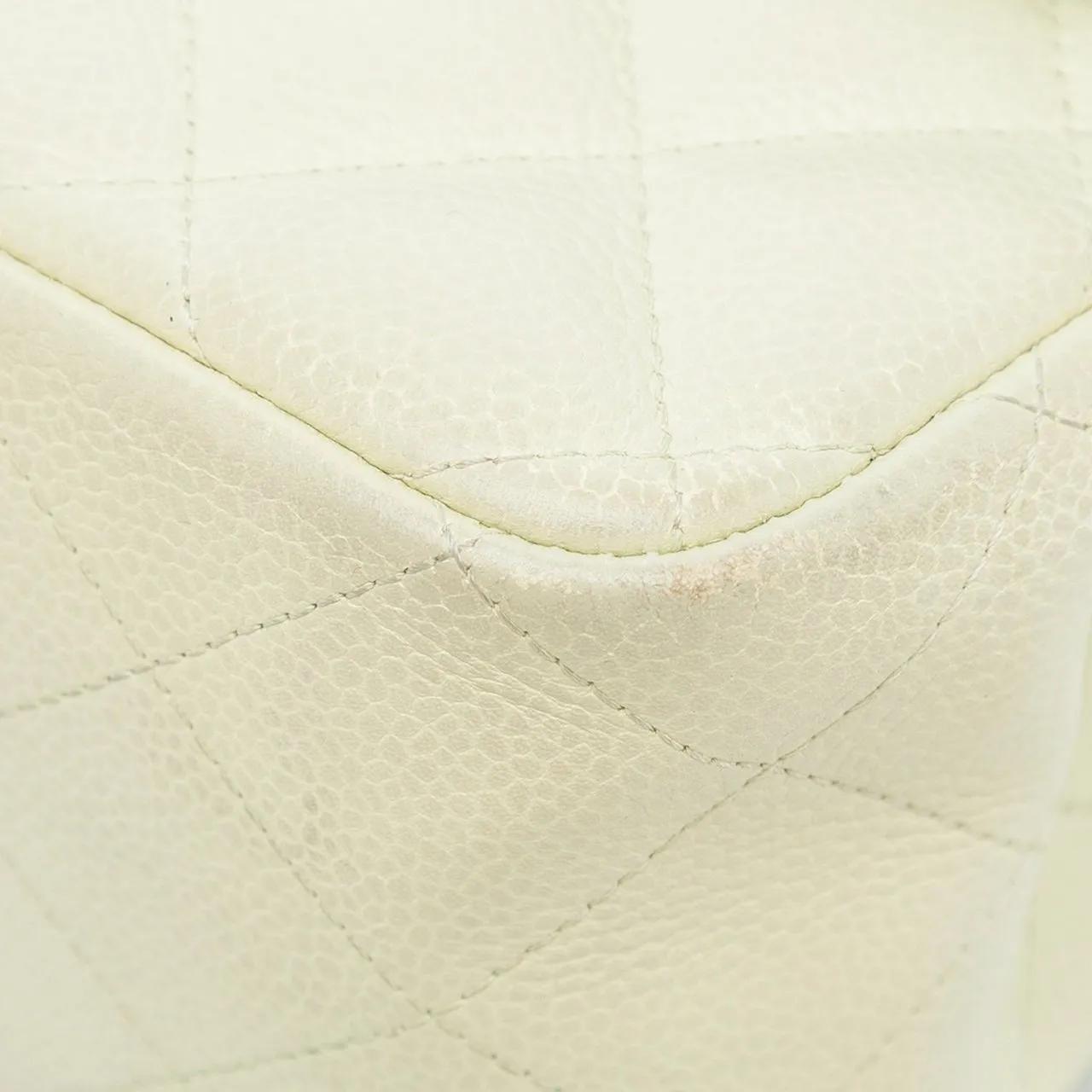 Chanel Hobo bags Jumbo Classic Caviar Double Flap in wit