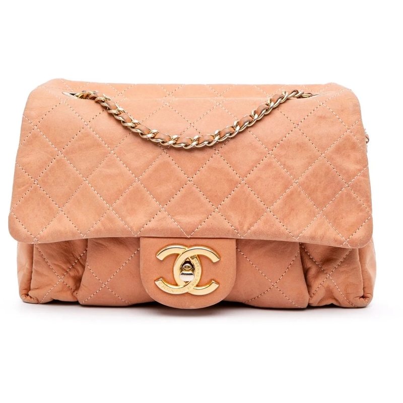 Chanel Sac à bandoulière Small Aged Calfskin Chic Quilt Flap orange