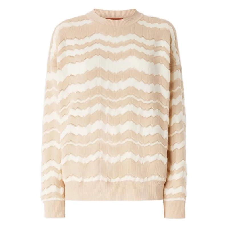Missoni Pullover Relaxed Fit Crewneck Sweater Neutrals