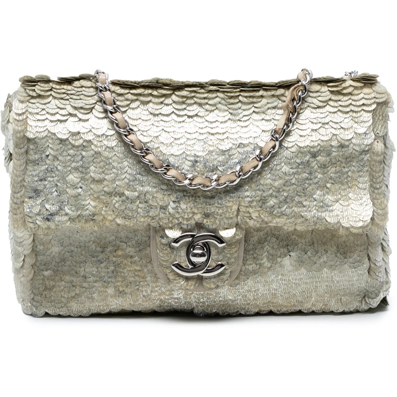 Chanel Sac à bandoulière Small Paillettes Sequin Single Flap braun