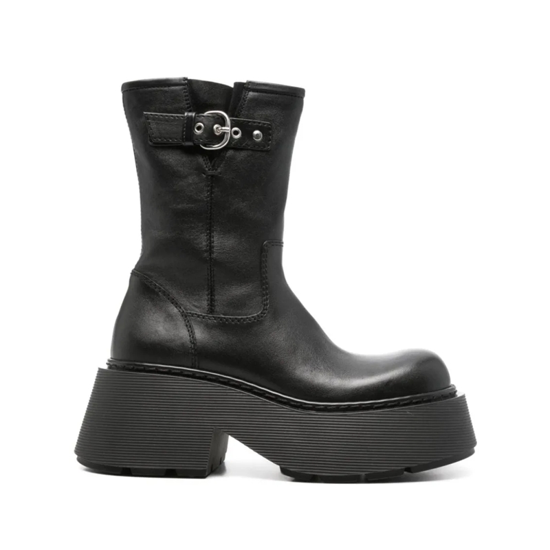 Vic Matié Stiefel Ankle-Length Black Calf Leather Boots Black