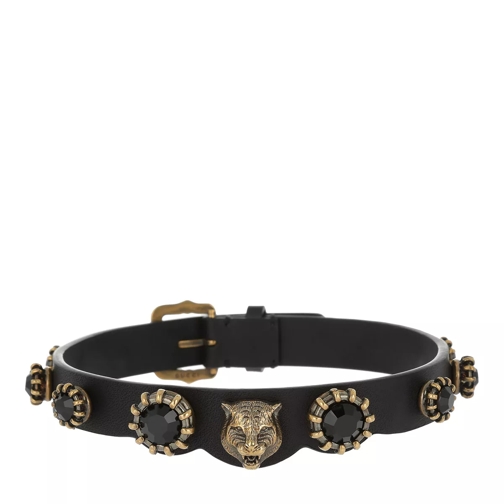 Gucci Bijoux Leather Necklace Black Mittellange Halskette