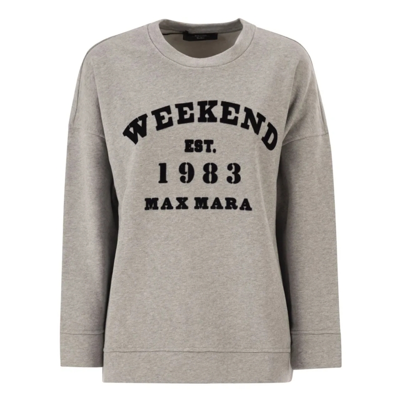 Max Mara  Wkdgommoso - Cotton Crew Neck Sweatshirt Grey