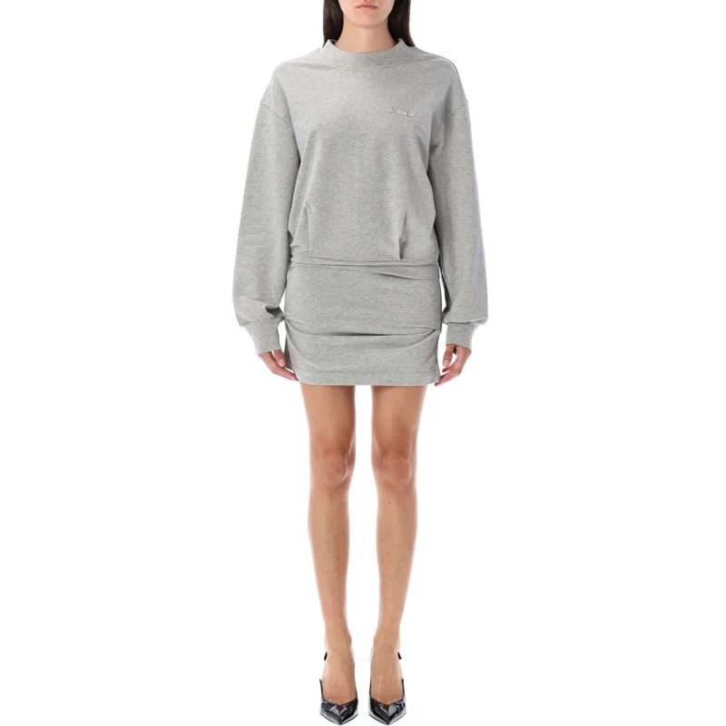 The Attico Mini-jurk Light American Fleece Mini Dress Grey