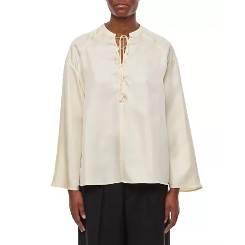 Loulou Studio Flared Long Sleeve Blouse Neutrals 