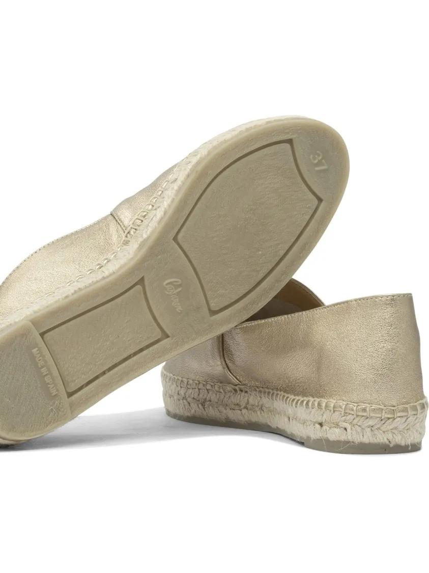 Thumbnail - Metallic Leather Espadrilles With Braided Jute Tri - Gr. 38 (EU) - in Beige