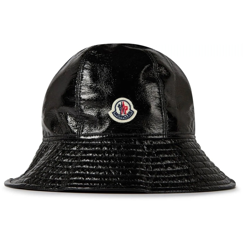 Moncler Mütze Logo Patch Bucket Hat schwarz
