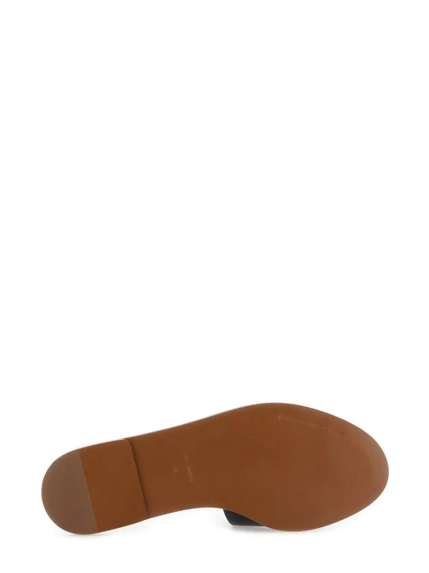 Thumbnail - Dolce&Gabbana Sandalen - Leather Slide Sandals - Gr. 35 (EU) - in Schwarz - für Damen