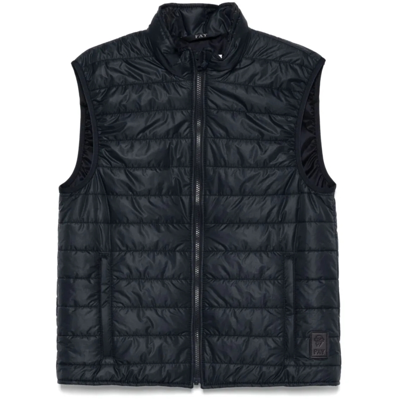 Fay Doudoune Oxford Blue Jacket With Stand-Up Collar Blue