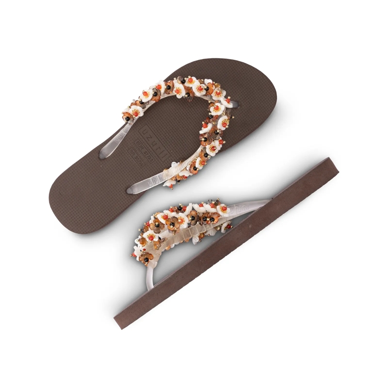 UZURII Flip Flops flip flop Tulum Bloom Coffee mocca(Image 15)