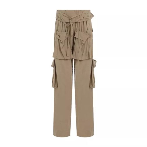 Isabel Marant Hadja Khaki Lyocell Pants Green 