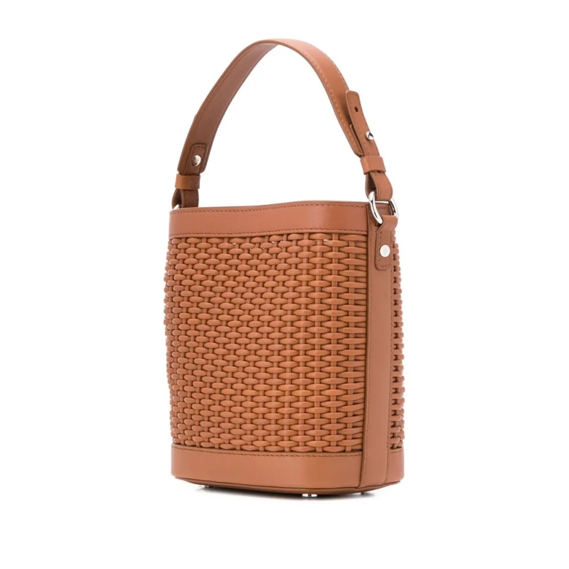 Loro Piana Buideltas Woven Bucket Bag Brown