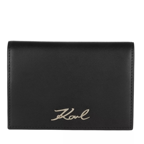 Karl Lagerfeld Signature Fold Wallet Black/Gold Bi-Fold Portemonnaie
