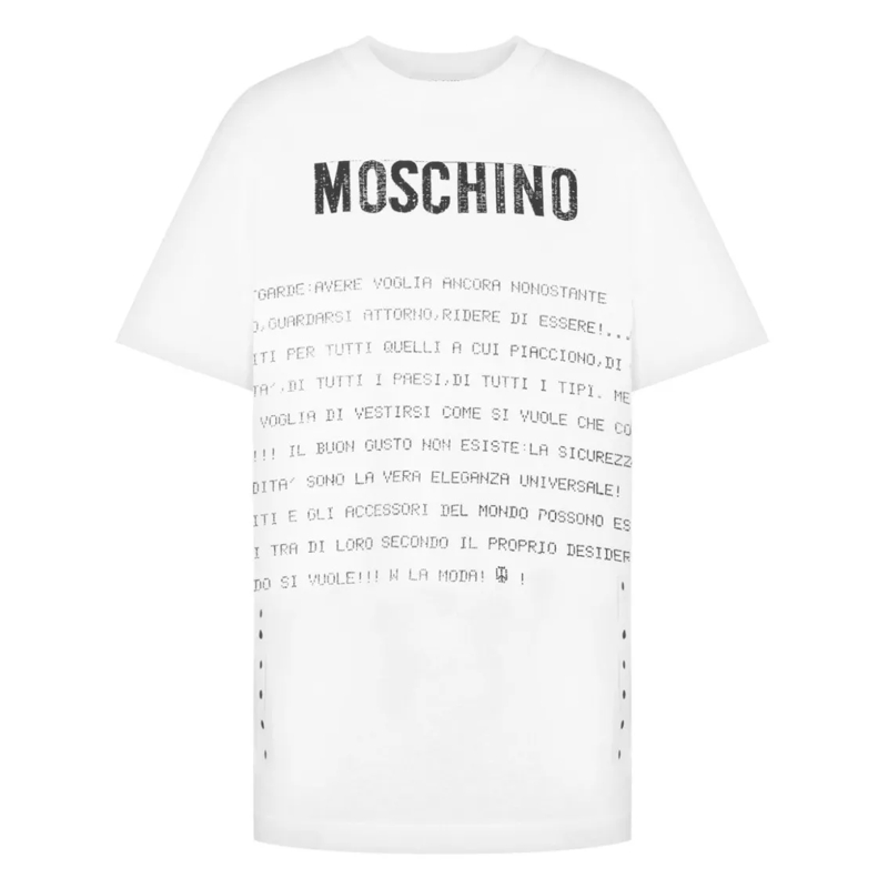 Moschino T-Shirt Short-Sleeved Top With Bold Logo Print White