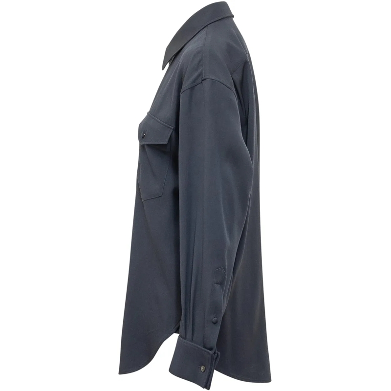 Kenzo Bluse Overshirt con Tasche Applicate e Bottoni blau(Image 3)