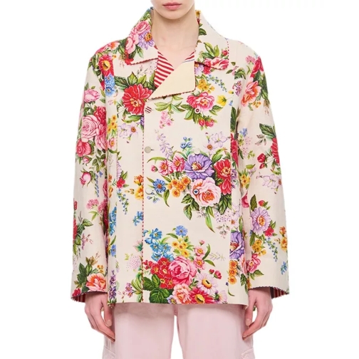 Pero Double Breasted Printed Linen Jacket Multicolor 