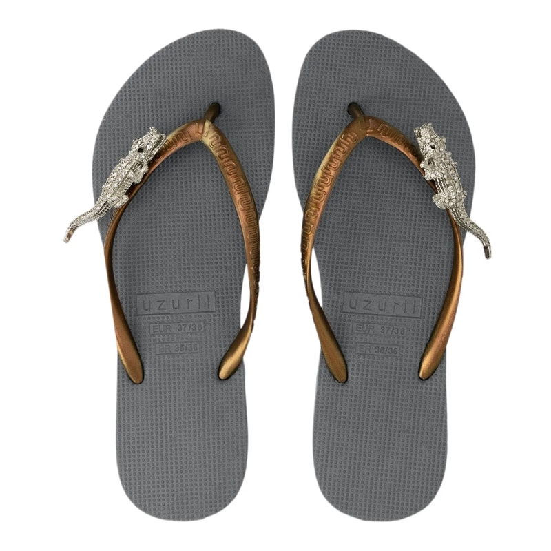 UZURII Flip Flops Zehentrenner Silver Crocodile Switch silber(Image 4)