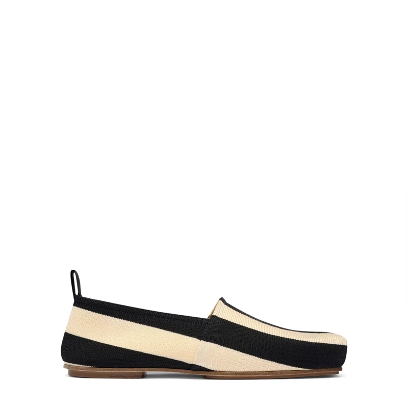 Jacquemus Balletschoenen Striped Fabric Espadrilles Black