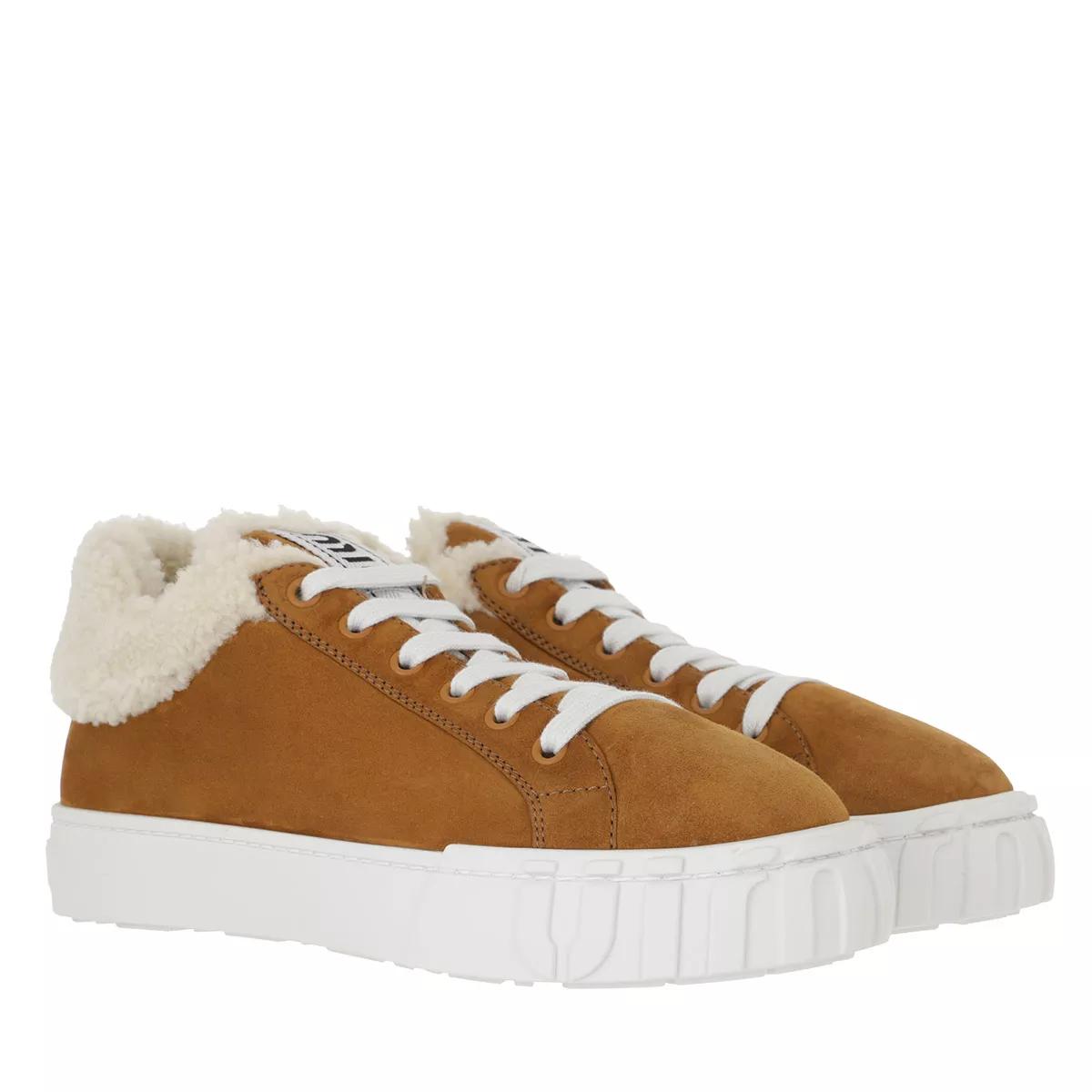 Miu Miu Slip On Shoes Suede Cognac sneaker plateforme