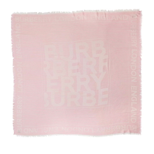 Burberry Striped Logo Scarf Peony Pink Halstuch