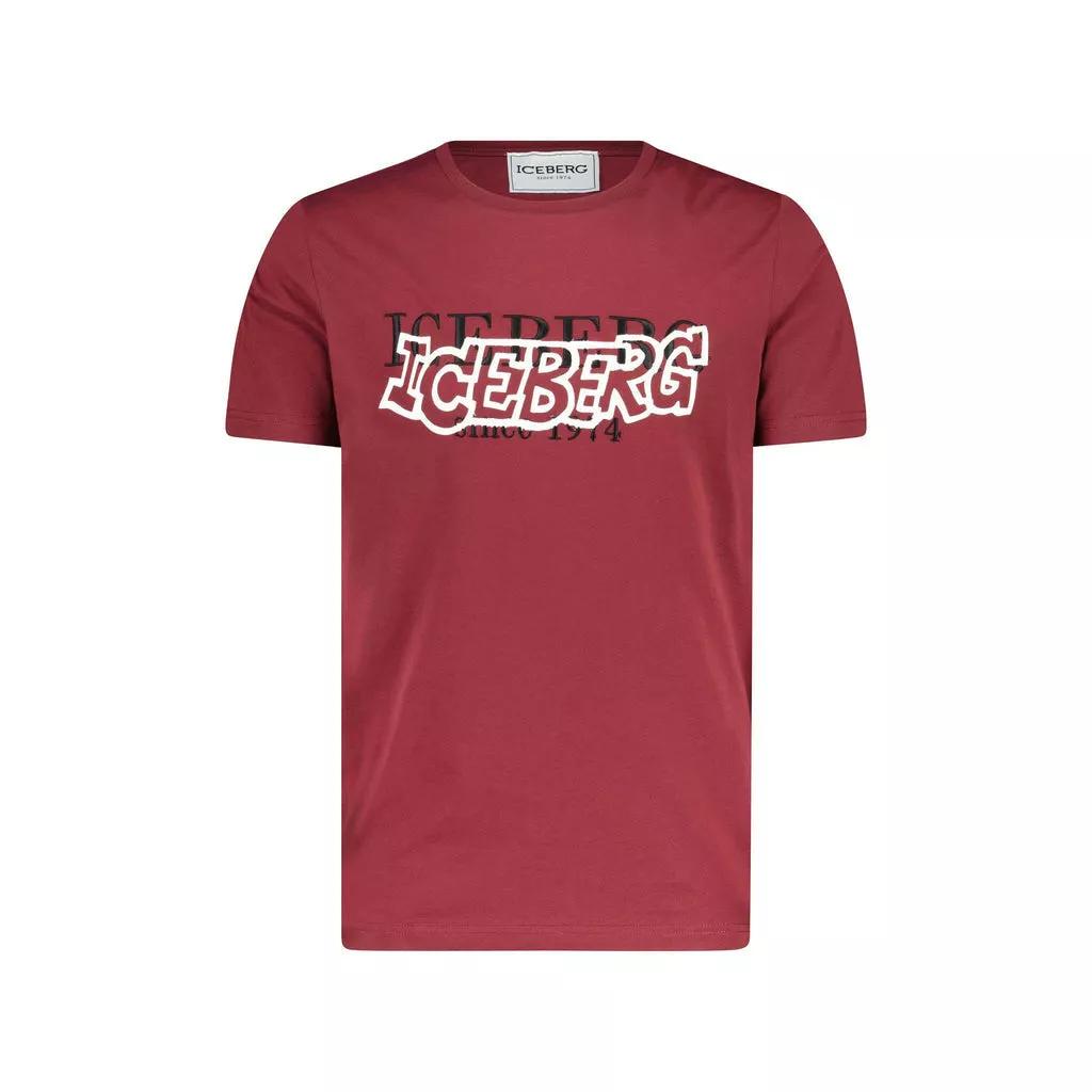 Iceberg - T-Shirt mit Logo-Schriftzug - Größe XL - red