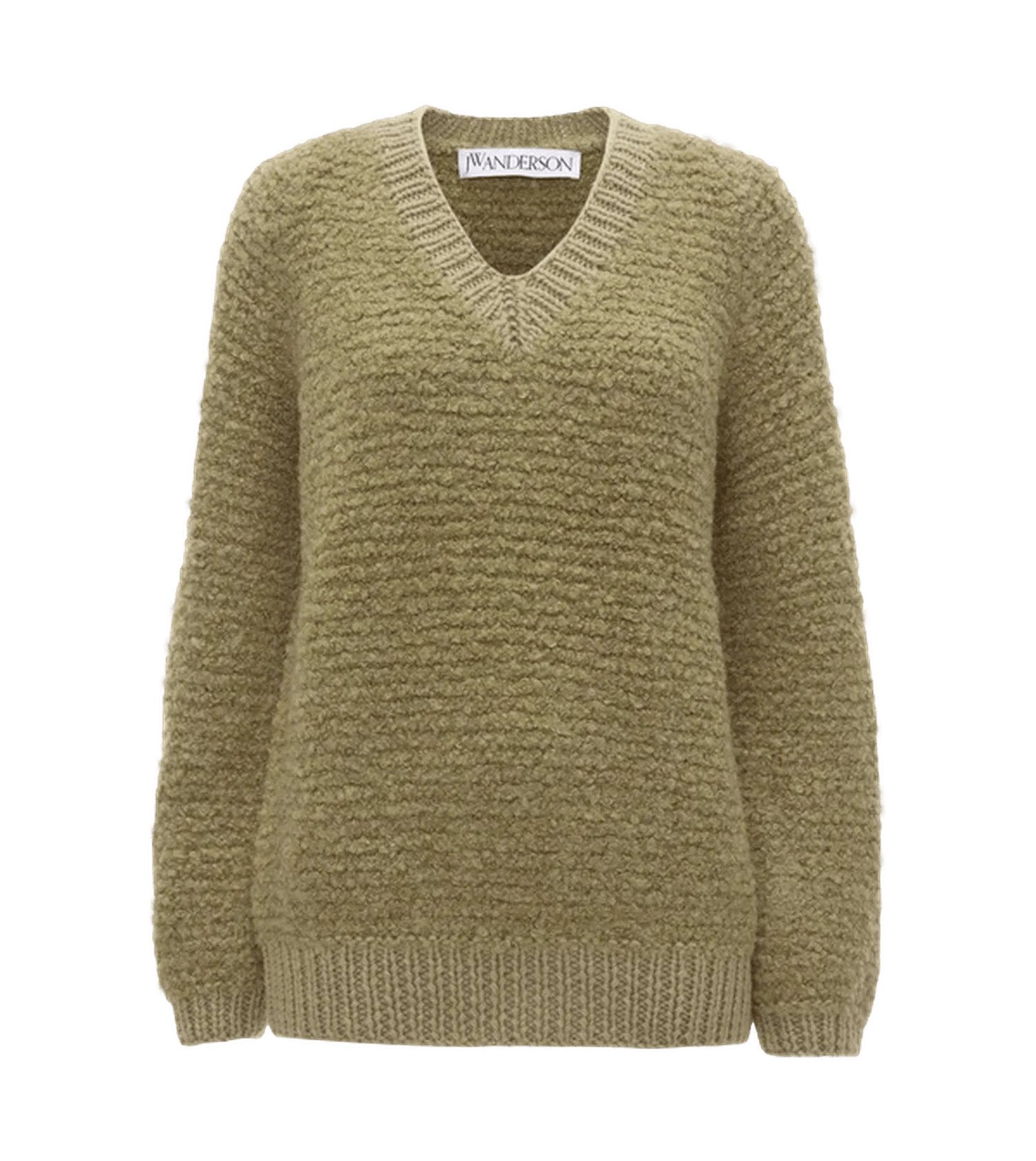 J.W.Anderson - Bouclé-Sweatshirt mit V-Ausschnitt - Größe S - beige