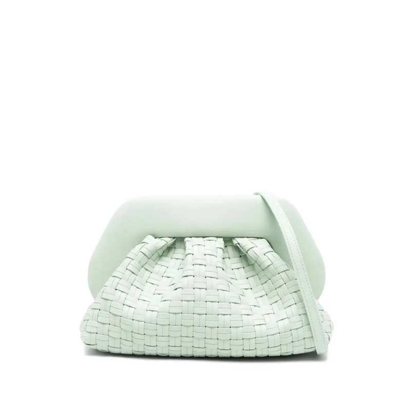Themoirè Clutch Structured Neutrals Bag With Minimalist Design Green