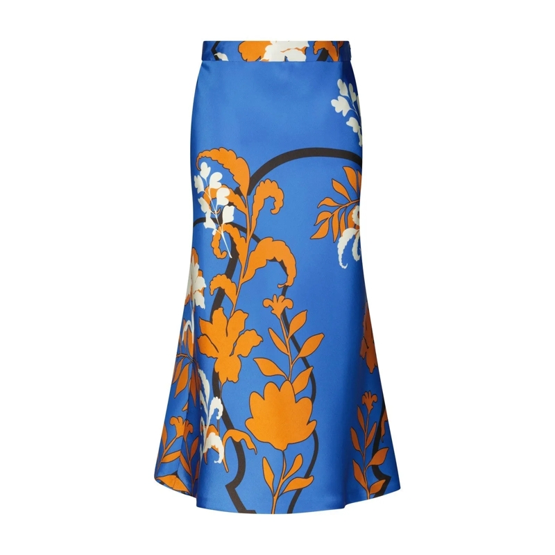 Herzensangelegenheit Midirock Midirock mit floralem Muster Blau