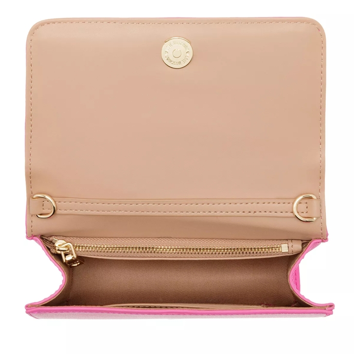 Love Moschino Slg Quilted Fuxia Wallet On A Chain