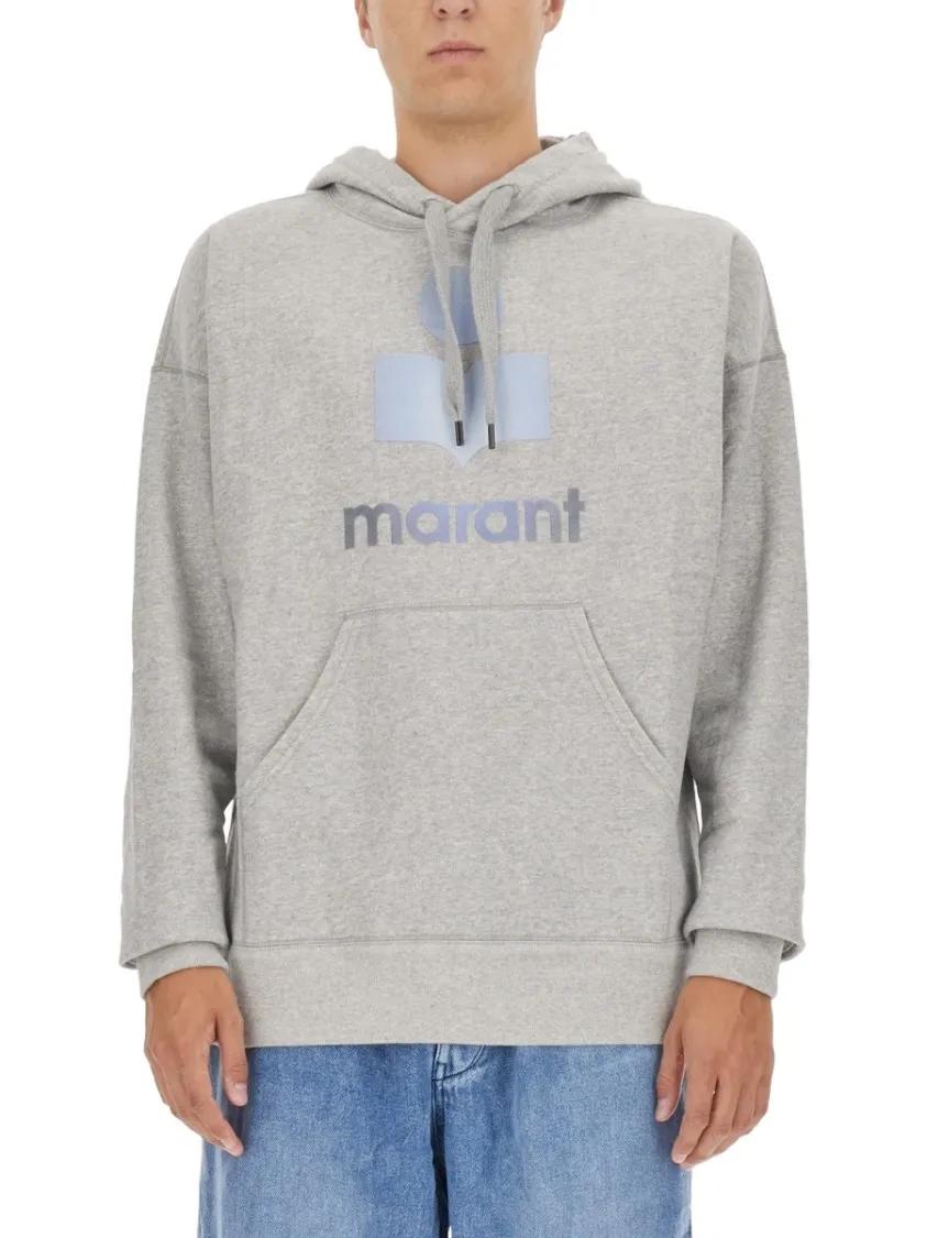 Thumbnail - Isabel Marant - Relaxed-Fit Grey Hoodie With Kangaroo Pocket - Größe S - grau