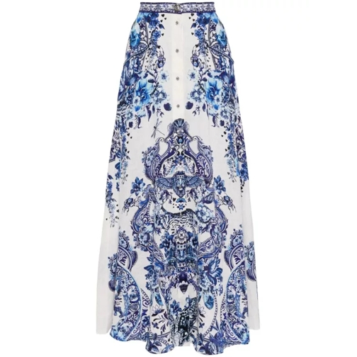 Camilla  Blue Glaze And Graze Midi Skirt Blue