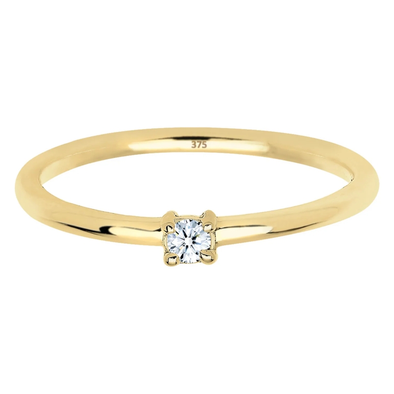 Elli Diamantring Ring Verlobungsring Diamant 0.06 ct. 375 Gelbgold weiss(Image 2)