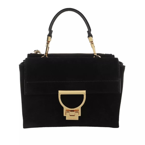 Coccinelle Handbag Suede Leather Noir Satchel