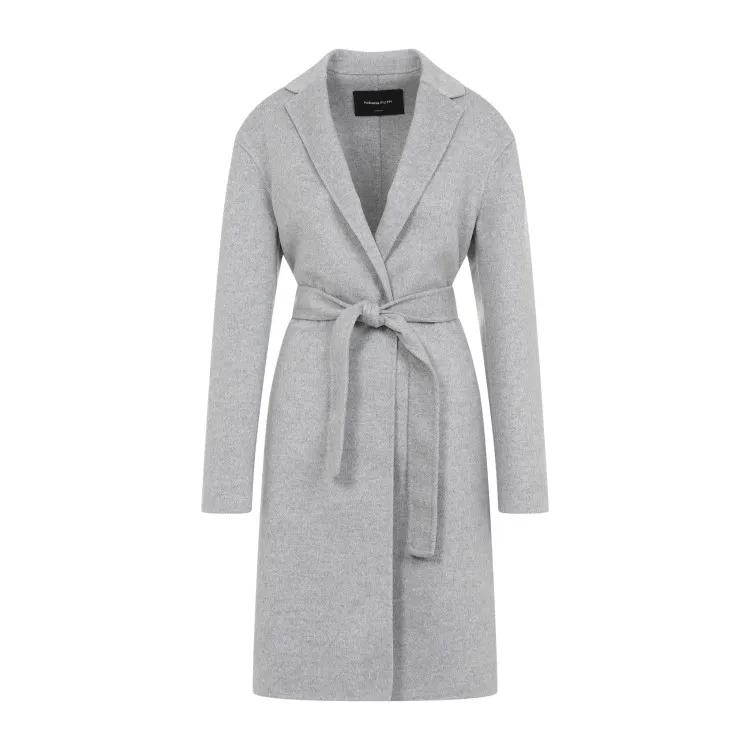 Fabiana Filippi - Rock Grey Virgin Wool Double Breasted Coat - Größe 38 - grau