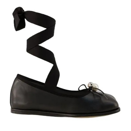 Simone Rocha Ballerine Heart Toe Ballerinas - Leather - Black Black (Image 2)