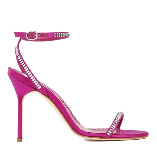 Manolo Blahnik Pink Satin Crinastra Sandal 105 Pink Sandaler