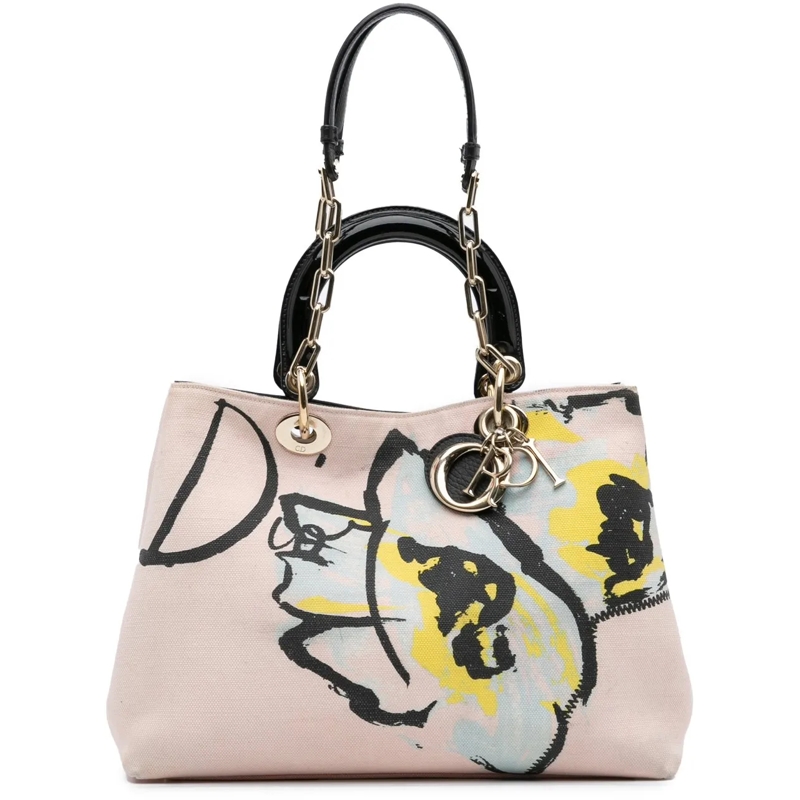 Christian Dior Schultertasche Limited Edition Medium Canvas Floral Printed Diori rose