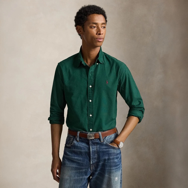 Polo Ralph Lauren Hemd Slim-Fit Hemd aus Baumwolle grün(Image 2)