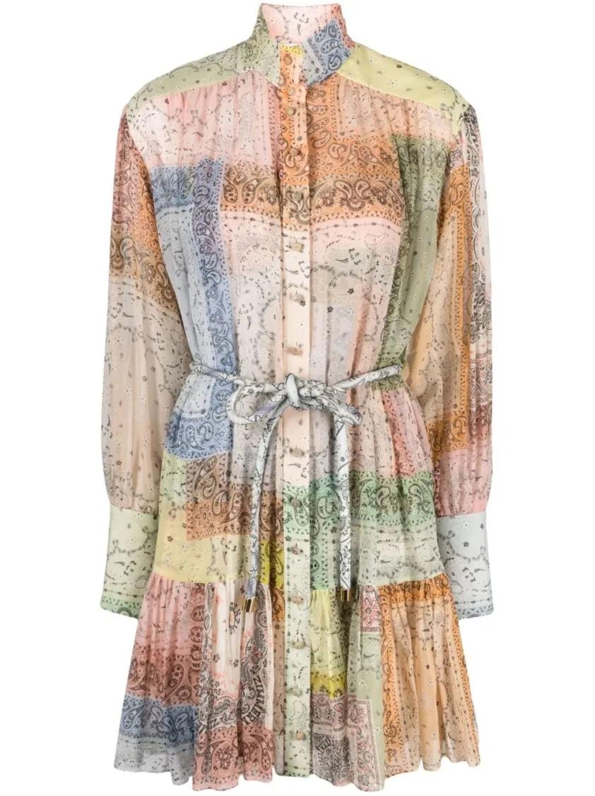 Zimmermann - Matchmaker Lantern Mini Dress - Größe 2 - bunt