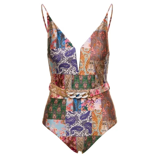 Zimmermann Multicolor Swimsuit With All-Over Paisley Motif An Multicolor 