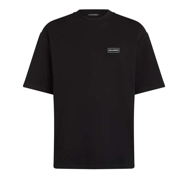 Karl Lagerfeld T-Shirt T-Shirt mit Logo-Patch schwarz