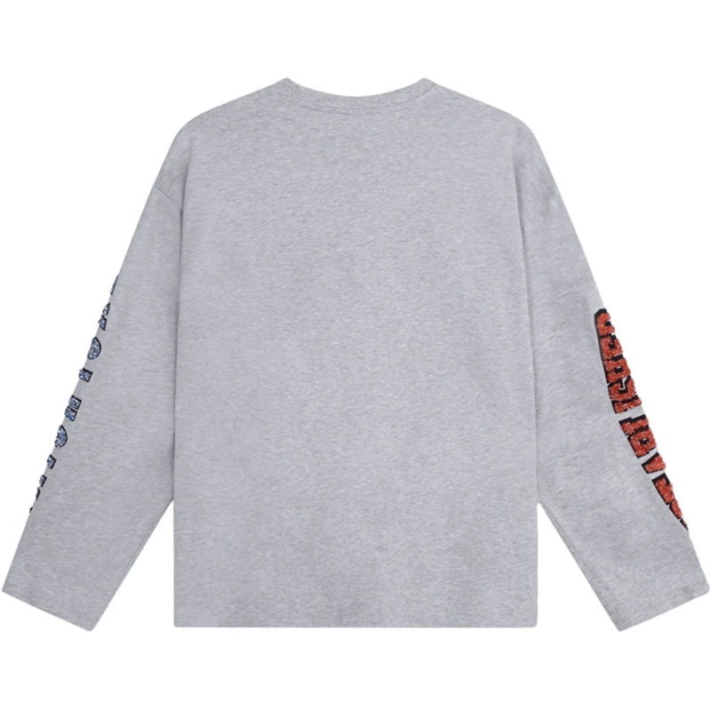 ALIX T-Shirt Alix The Label Ladies Knitted Fancy Print Longslee grau(Image 2)