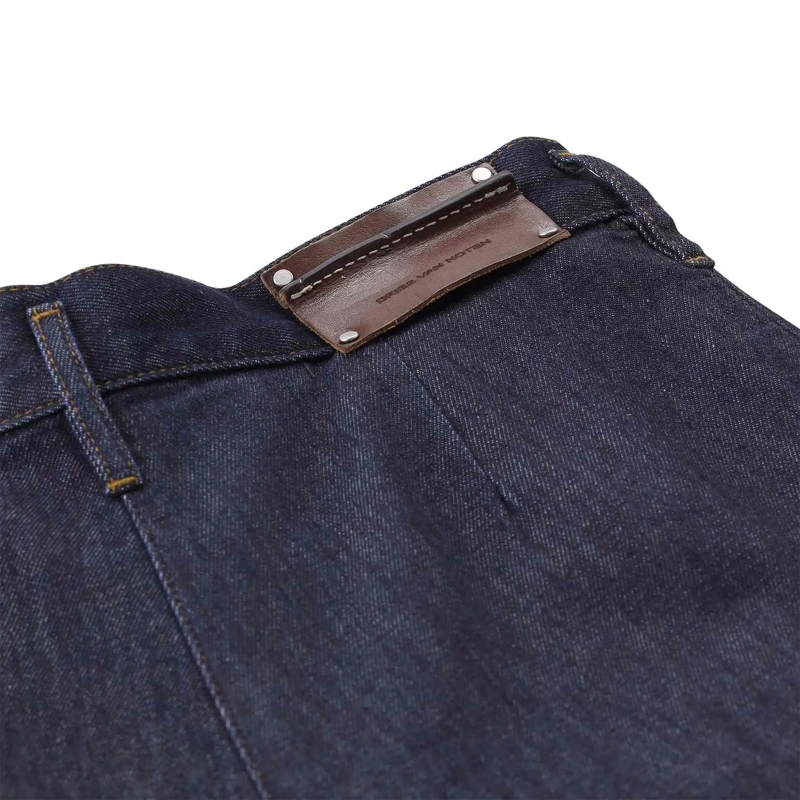 Dries Van Noten  High-Waist Wide-Leg Denim Trousers With Pleated Fr Blue(Image 7)
