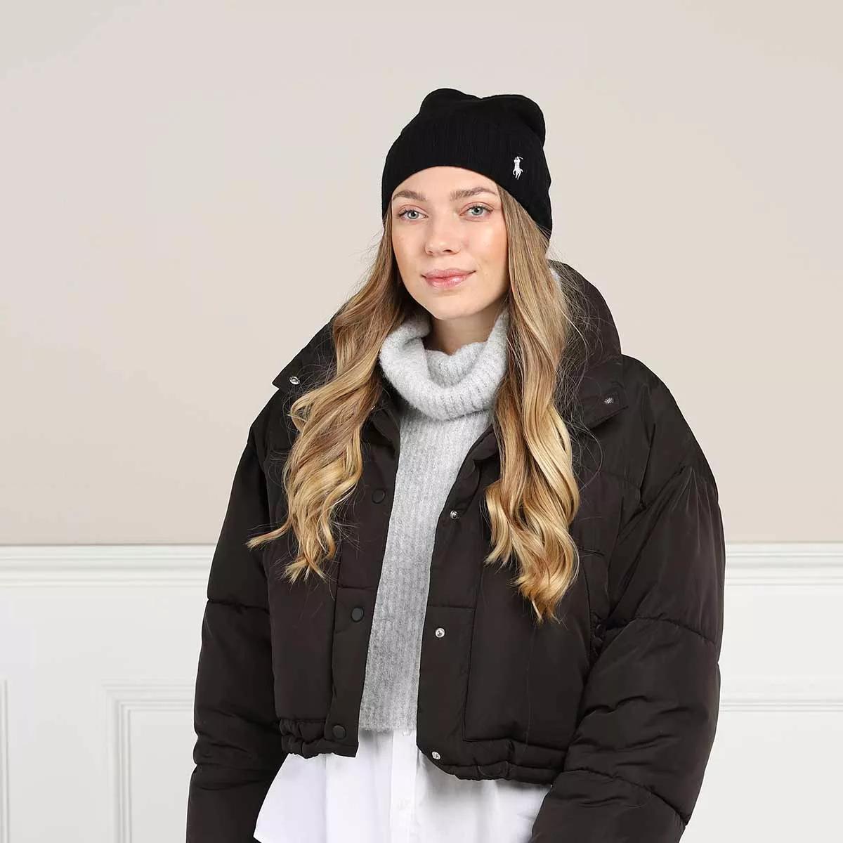 Polo Ralph Lauren Cable Hat Cold Weather Black Cappello di lana