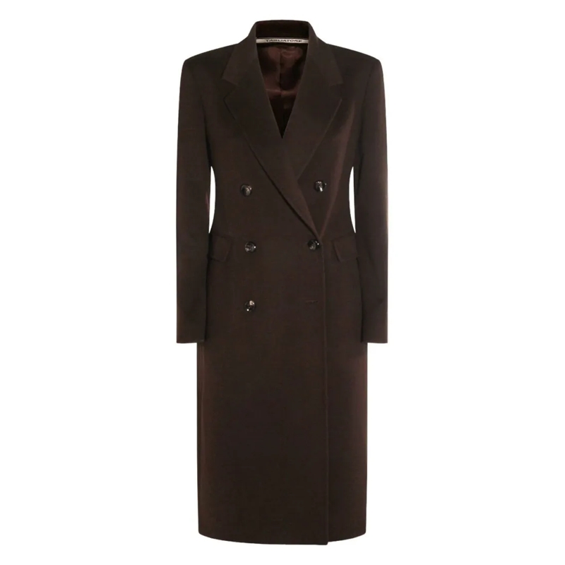 Tagliatore Manteau de transition Virgin Wool And Cashmere Coat Brown