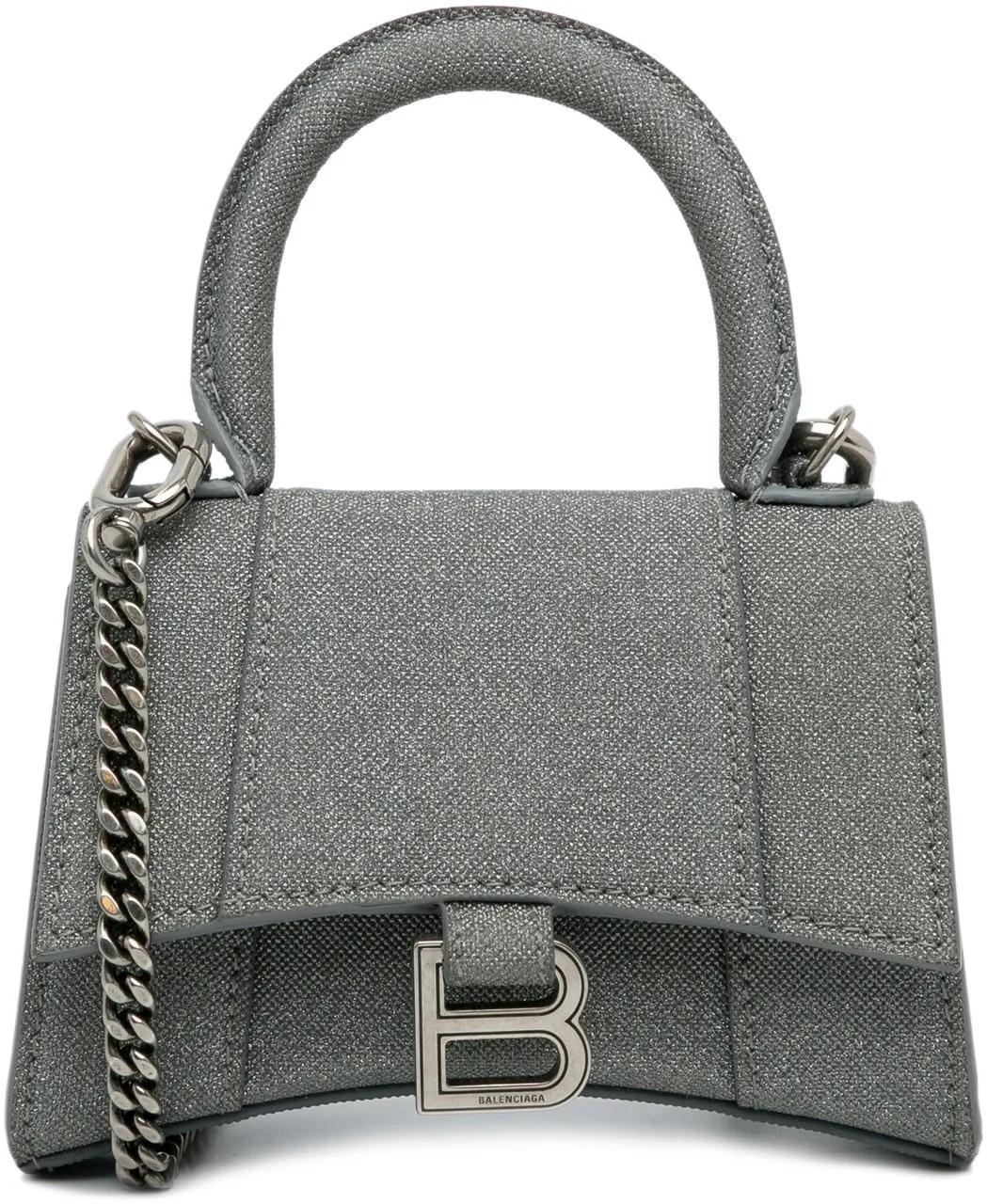 Balenciaga Hobo Bags - Mini Glitter Hourglass Satchel - Gr. unisize - in Grau - für Damen