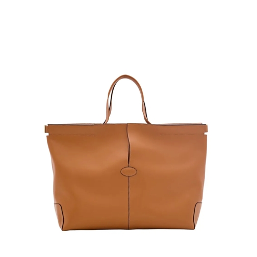 Tod's Dbm Shopping Leather Bag Brown Rymlig shoppingväska