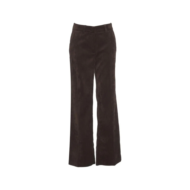 Cambio  Wide-Leg Corduroy Trousers With High Waist And Fla Black