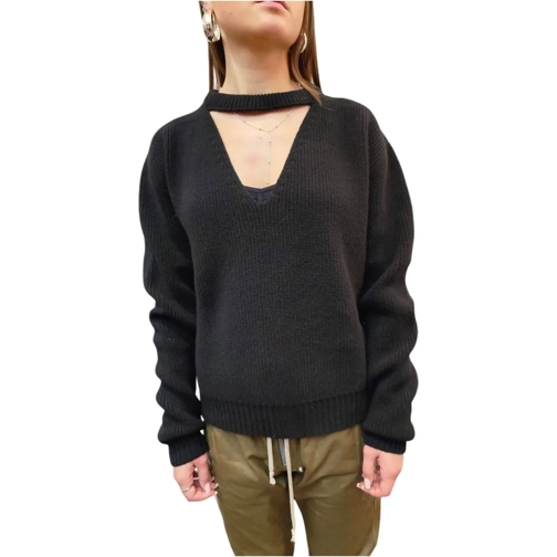 Rick Owens Sweatshirts Pull v bande col Noir Eclipse Rick Owens Femme RP0 schwarz