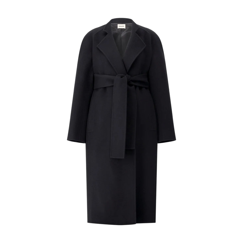 Khaite Manteau de transition Mantel Deena aus Wolle Schwarz